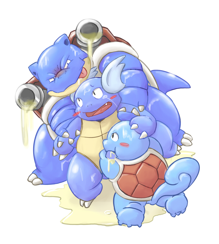 &#12431;&#12395; blush butt chubby cum gay group group_sex male nintendo overweight penis plain_background pok&#233;mon pokemon reptile scalie sex squirtle threesome train_position turtle video_games wartortle white_background