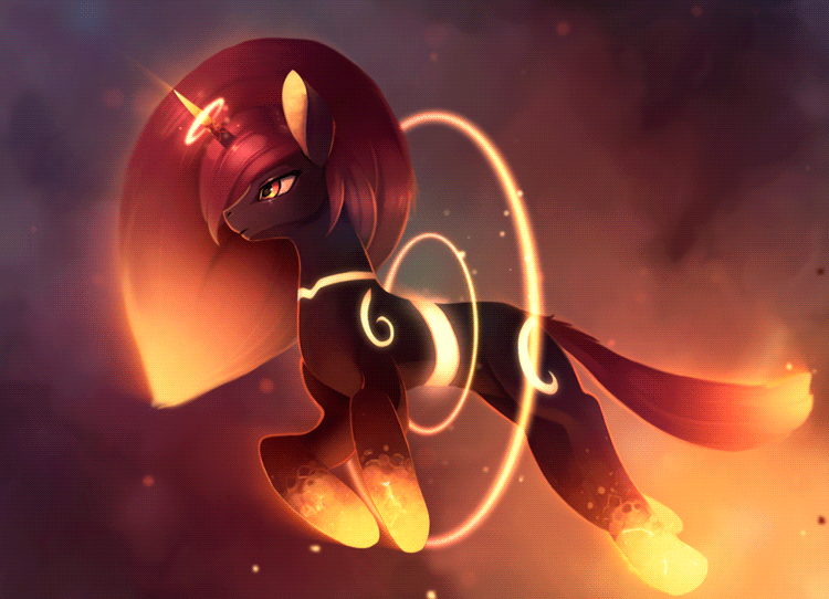 amber_eyes animated detailed_background equine fan_character female feral hooves horn mammal my_little_pony no_sound rodrigues404 solo unicorn