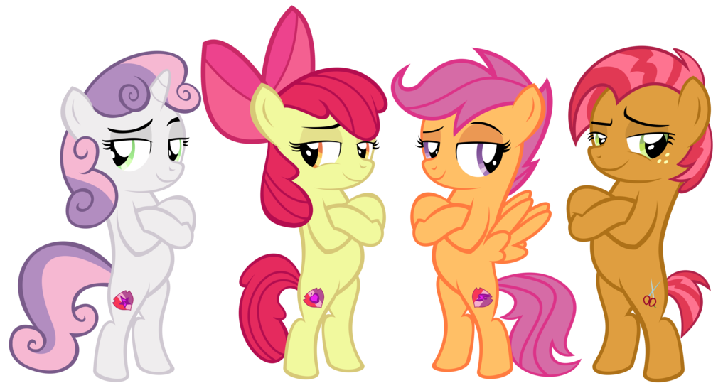 apple_bloom_(mlp) babs_seed_(mlp) cub cutie_mark cutie_mark_crusaders_(mlp) earth_pony equine feathered_wings feathers female feral freckles friendship_is_magic green_eyes group hair horn horse looking_at_viewer magister39 mammal multicolored_hair my_little_pony pegasus pony purple_hair red_hair scootaloo_(mlp) smile standing sweetie_belle_(mlp) two_tone_hair unicorn wings young