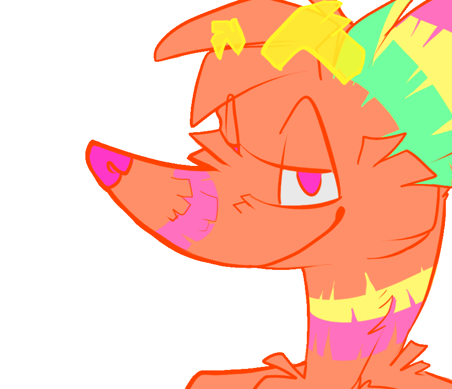 2017 alpha_channel ambiguous_gender animate_inanimate animated anthro bedroom_eyes bust_(disambiguation) canine cute fox fur half-closed_eyes humor idoodle2draw lapfox_trax looking_at_viewer mammal multicolored_fur pi&ntilde;ata purple_eyes purple_fur reaction_image red_fur seductive simple_background smile smirk solo solo_focus the_quick_brown_fox transparent_background wiggles_eyebrows yellow_fur