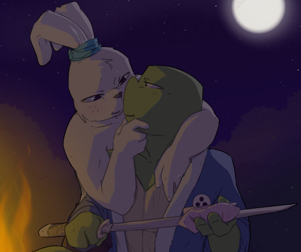 ashitarimai leonardo_(tmnt) tagme teenage_mutant_ninja_turtles usagi_yojimbo