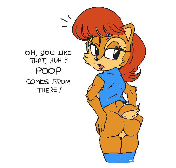 breasts butt female ms_paint sally_acorn sonic_(series) text