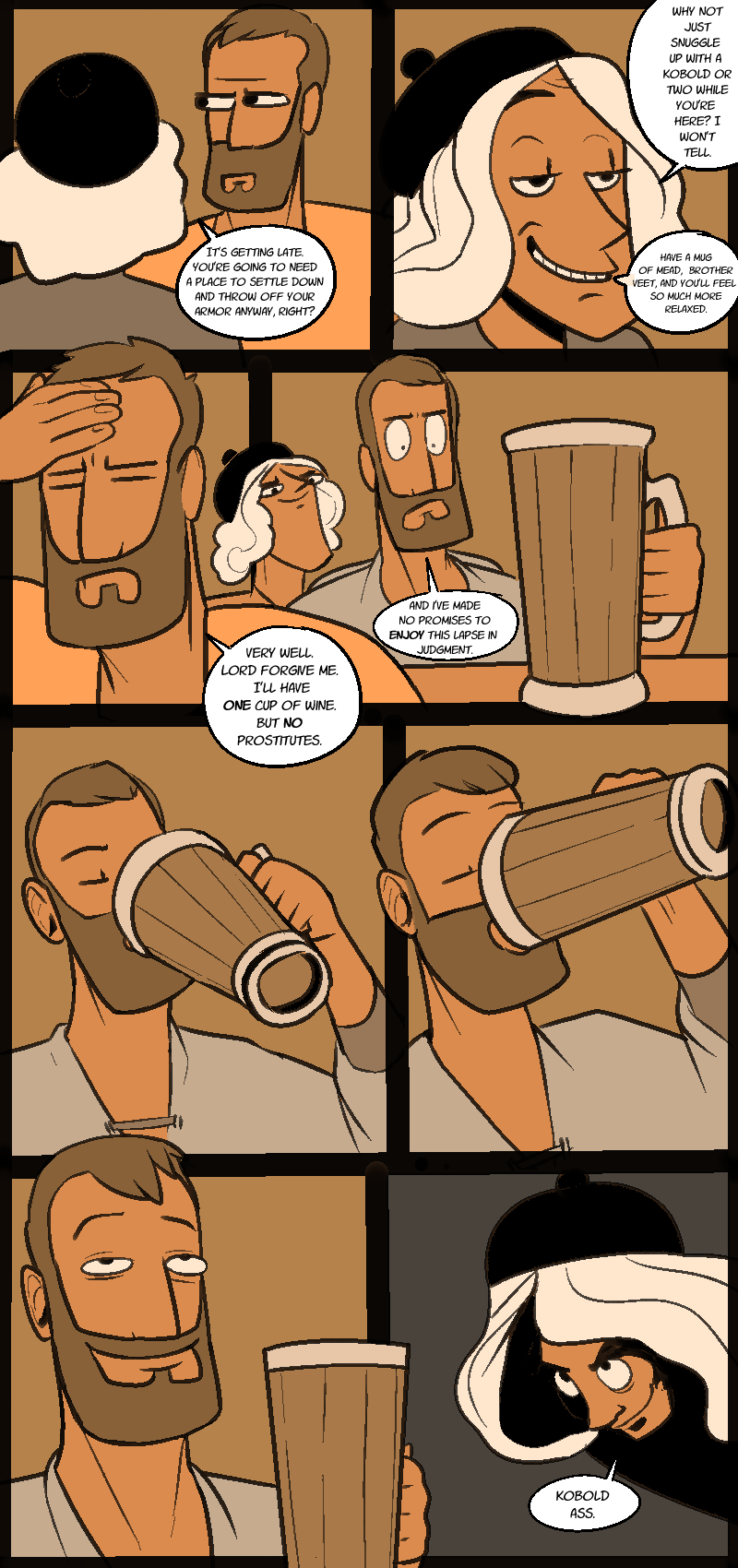alcohol beverage boris comic dialogue human knight male mammal rml trash_knight vitaleu