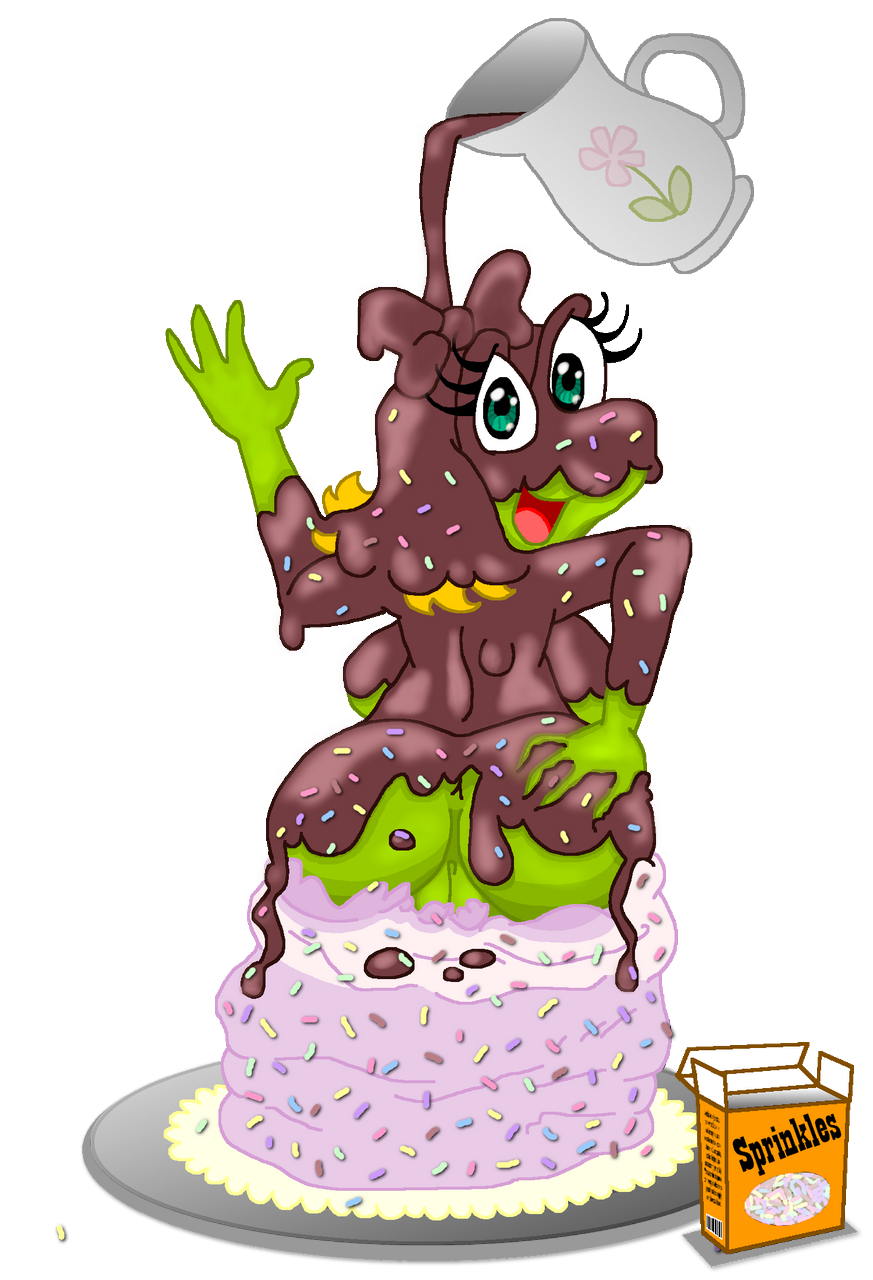 2016 4_fingers aliasing alpha_channel amphibian anthro anus back_boob big_breasts big_butt blonde_hair breasts butt butt_squish cake cake_sitting candy chocolate chocolate_sauce digital_drawing_(artwork) digital_media_(artwork) dripping eyelashes female food food_play frog green_eyes green_pussy green_skin hair hair_bow hair_ribbon hi_res holding_butt huge_breasts huge_butt humanoid_hands icing juice87 long_hair looking_at_viewer messy non-mammal_breasts nude open_mouth open_smile portrait pose pouring pussy rear_view ribbons simple_background sitting smile solo sprinkles three-quarter_portrait transparent_background waving