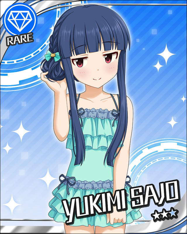 blue_hair blush card_(medium) character_name dress idolmaster idolmaster_cinderella_girls long-hair pink_eyes sajou_yukimi stars sumer