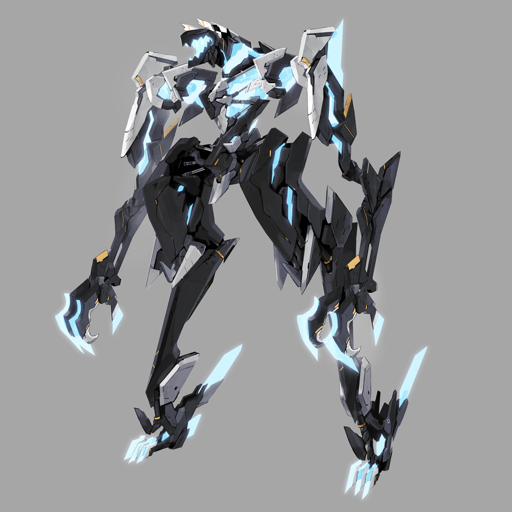 crystal glowing grey_background mecha no_humans original pump_(pumpqmuq) robot science_fiction simple_background standing