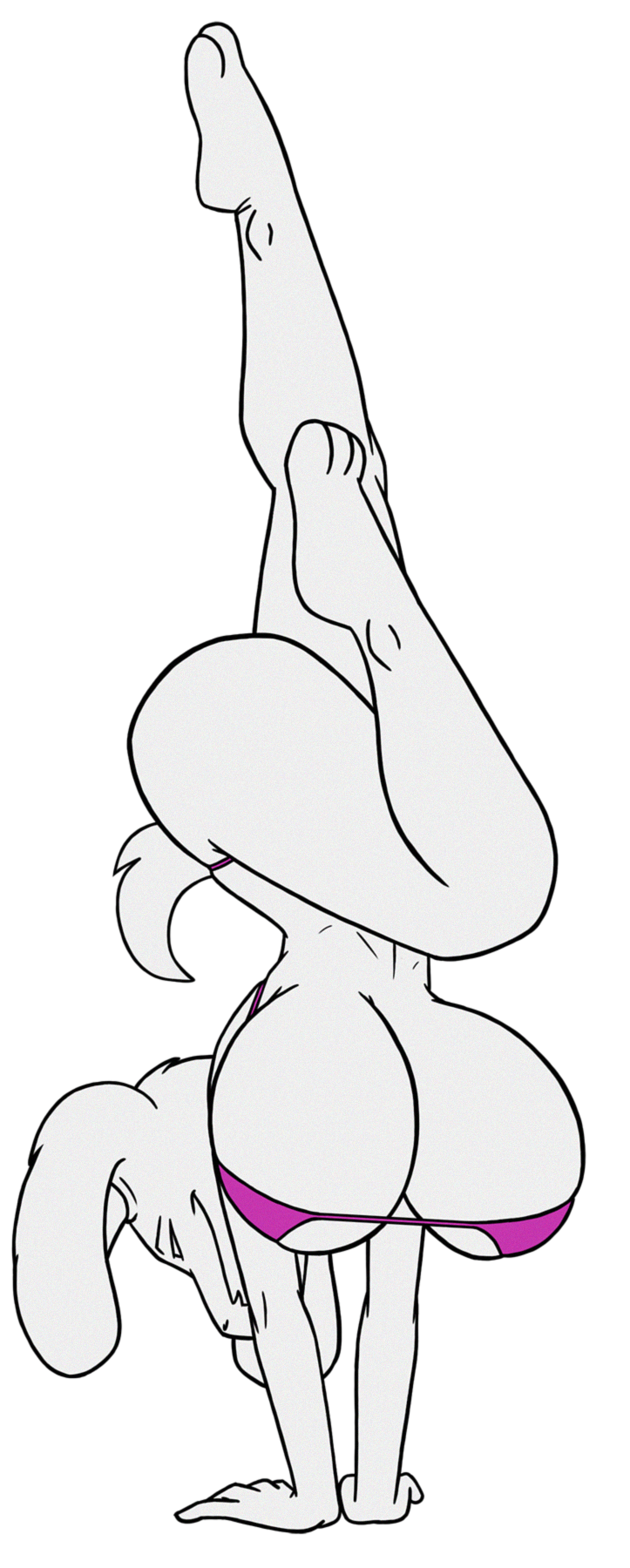 3_toes alpha_channel anthro big_breasts boss_monster breasts caprine cleavage clothed clothing creatiffy feet female fur goat handstand huge_breasts humanoid_feet inviting mammal simple_background solo swimsuit toes toriel under_boob undertale video_games white_fur yoga