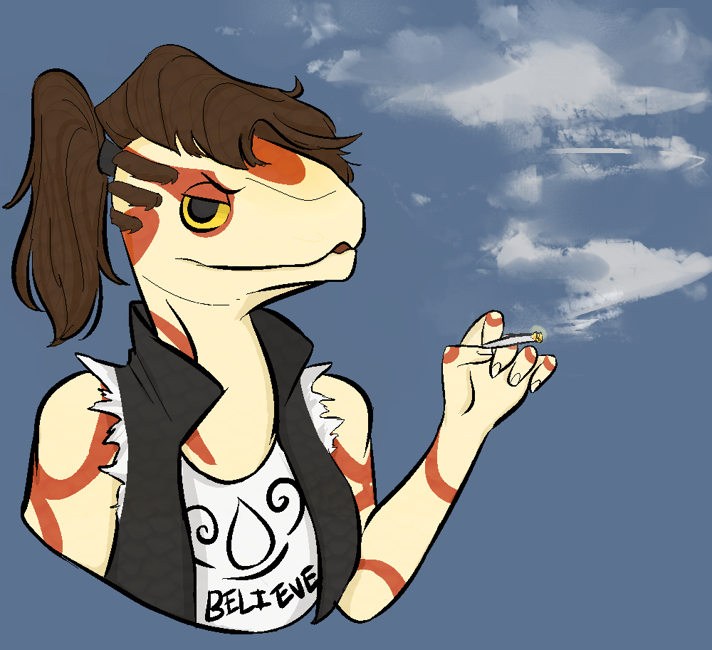 anthro corn_snake elisa_riverwood muffinsplat punk reptile scales scalie smoking snake