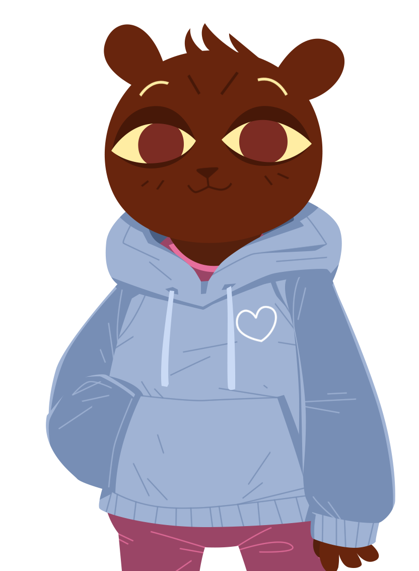 &lt;3 :3 anthro bear clothed clothing equestria_prevails_(artist) female fully_clothed hoodie looking_at_viewer mammal night_in_the_woods selmers_(nitw) smile solo