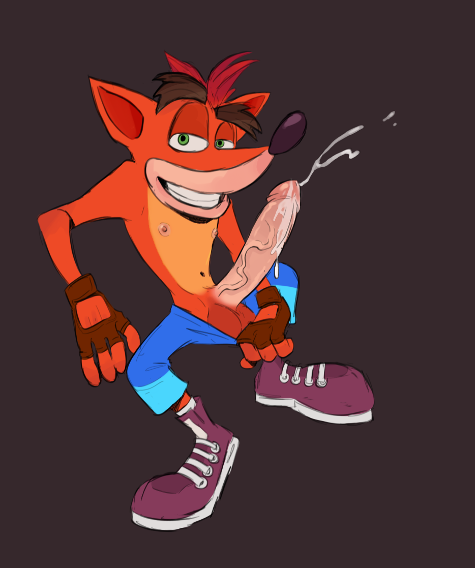 anthro balls bandicoot bumbumbandicoot crash_bandicoot crash_bandicoot_(series) erection long_penis male mammal marsupial penis solo video_games