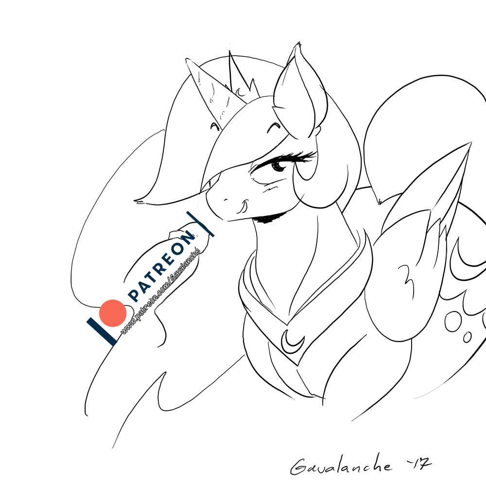 equine feathered_wings feathers female friendship_is_magic gavalanche horn mammal my_little_pony princess_luna_(mlp) wings