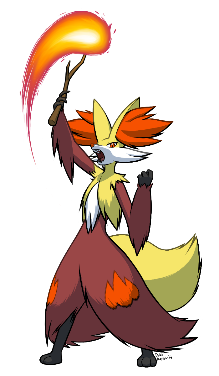 animal_ears arm_up artist_name dakkpasserida delphox feet fire fox_ears fox_tail full_body furry hand_up highres legs_apart looking_at_viewer no_humans open_mouth paws pokemon pokemon_(creature) pokemon_xy red_eyes sharp_teeth signature simple_background solo standing stick tail teeth text transparent_background