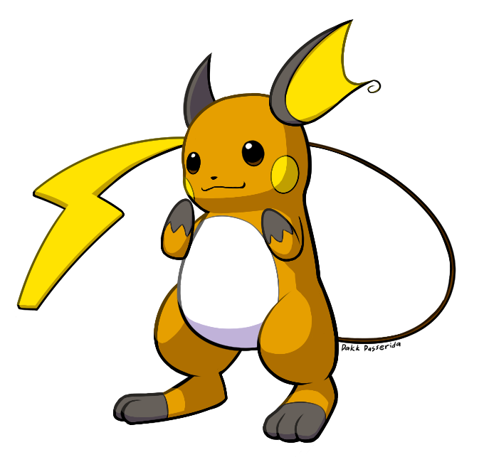 animal_ears artist_name black_eyes blush_stickers dakkpasserida feet full_body hands_up legs_apart looking_up no_humans paws pokemon pokemon_(creature) pokemon_rgby raichu signature simple_background smile solo standing tail text transparent_background