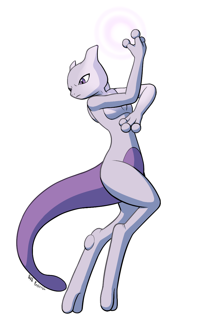 arms_up artist_name dakkpasserida energy feet floating from_side full_body highres horns looking_down mewtwo no_humans pokemon pokemon_(creature) pokemon_rgby psychic purple_eyes signature simple_background solo tail text transparent_background
