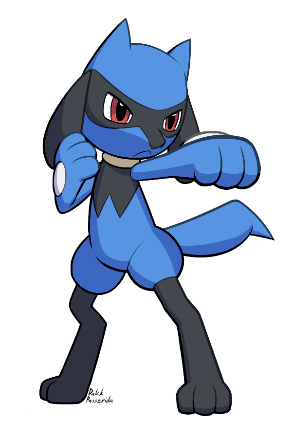 animal_ears arm_up artist_name dakkpasserida feet fighting_stance full_body furry hand_up legs_apart no_humans outstretched_arms paws pokemon pokemon_(creature) pokemon_dppt red_eyes riolu signature simple_background solo standing tail text transparent_background
