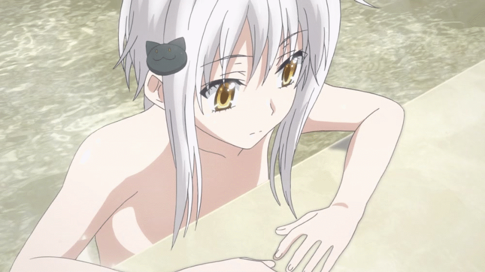10s 1girl animated animated_gif breasts high_school_dxd navel nipples nude small_breasts solo toujou_koneko water