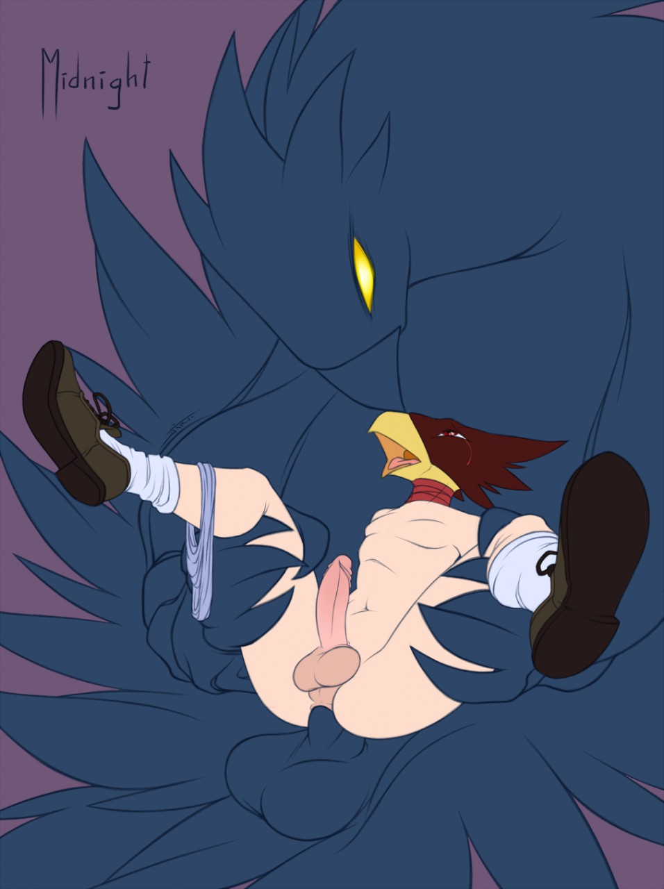 anthro balls fumikage_tokoyami jarvofbutts male male/male my_hero_academia penis tagme