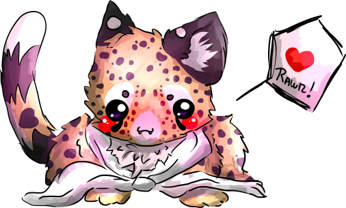 &lt;3 2016 black_fur blush cheetah cute digital_media_(artwork) feline feral fur heathecliff lying mammal necktie solo text white_fur yellow_fur young