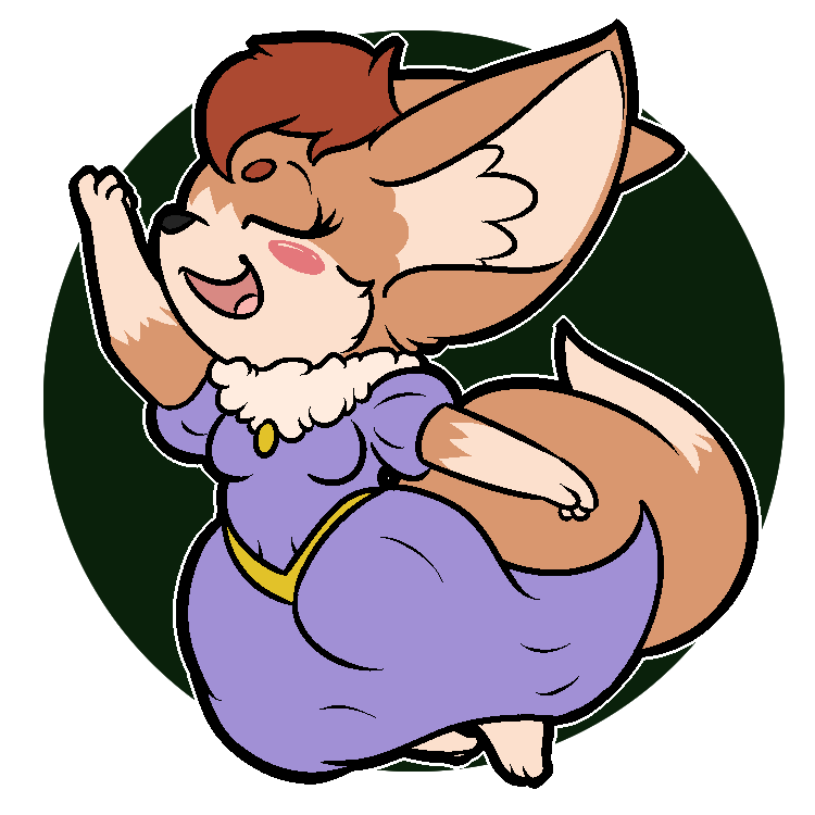 alpha_channel anthro blush_sticker breasts brown_fur brown_hair canine clothing dress eyelashes eyes_closed female fennec fox fur hair kit_darling mammal open_mouth open_smile planeshifterlair poppy_opossum smile solo