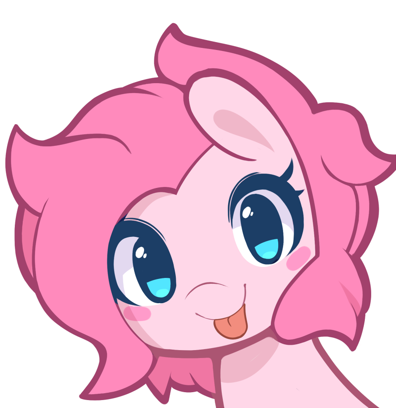2017 blue_eyes earth_pony equine female friendship_is_magic hair headshot_portrait horse looking_at_viewer mammal my_little_pony pink_hair pinkcappachino pinkie_pie_(mlp) pony portrait simple_background smile solo tongue tongue_out white_background