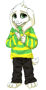 2017 3_toes 4_fingers alpha_channel animated anthro asriel_dreemurr barefoot biped black_clothing blinking boss_monster caprine child clothed clothing cub digital_media_(artwork) fangs floppy_ears fluffy fluffy_tail front_view full-length_portrait fur green_clothing green_eyes leokatana looking_at_viewer loop low_res male mammal pants pixel_(artwork) pixel_animation portrait shirt short_tail simple_background smile solo standing striped_clothing tears toes transparent_background undertale video_games white_fur white_tail yellow_clothing young