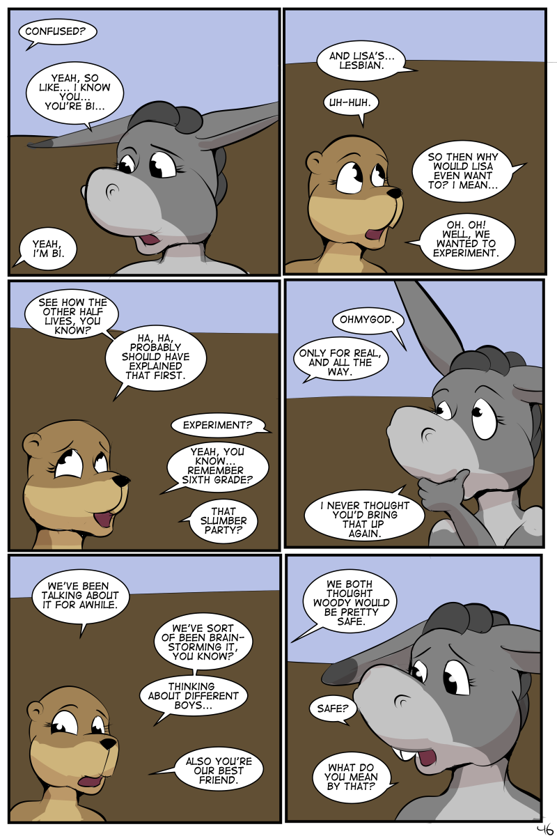 2017 anthro buckteeth comic cub donkey english_text equine female jennifer_(study_partners) mammal mustelid open_mouth otter sarah_(study_partners) speech_bubble study_partners teeth text thunderouserections young