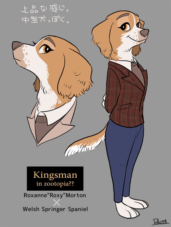 alternate_species anthro barefoot canine disney dog english_text eyelashes female japanese_text kingsman_the_secret_service mammal rikuta smile solo text translation_request zootopia