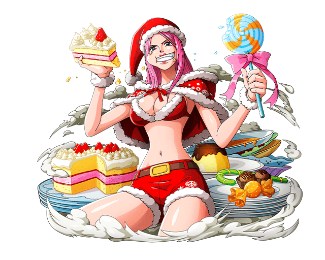 anti-eyebrow_piercing belt blue_eyes bodskih bra breasts cake candy capelet cleavage eating food fur_trim grin hat holding holding_food jewelry_bonney large_breasts lollipop long_hair looking_at_viewer midriff navel one_piece pink_hair pink_ribbon red_bra red_hat red_shorts ribbon santa_costume santa_hat short_shorts shorts smile solo stomach transparent_background underwear wrist_cuffs