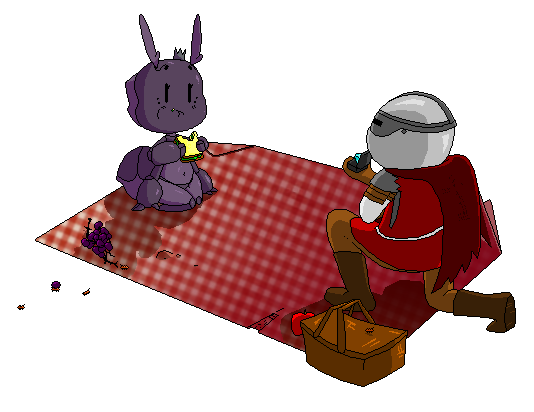 alpha_channel anonymous_artist ant anthro apple armor arthropod crown digital_media_(artwork) duo eating eyelashes food fruit grapes helmet insect insect_princess knight knight_(towergirls) multi_arm multi_limb picnic princess proposal ring royalty sandwich_(food) towergirls