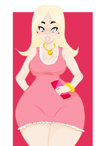 1girl american_dad! blonde_hair blue_eyes blush bracelet breasts earrings eyebrows eyelashes francine_smith jewelry necklace red_earrings solo wide_hips