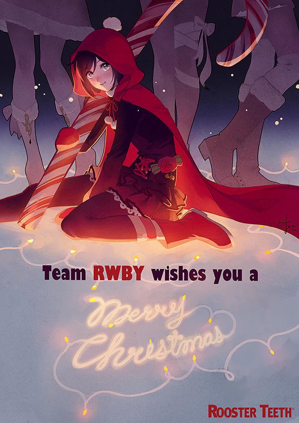blake_belladonna candy candy_cane christmas ein_lee english food jpeg_artifacts merry_christmas multiple_girls official_art roosterteeth ruby_rose rwby weiss_schnee yang_xiao_long