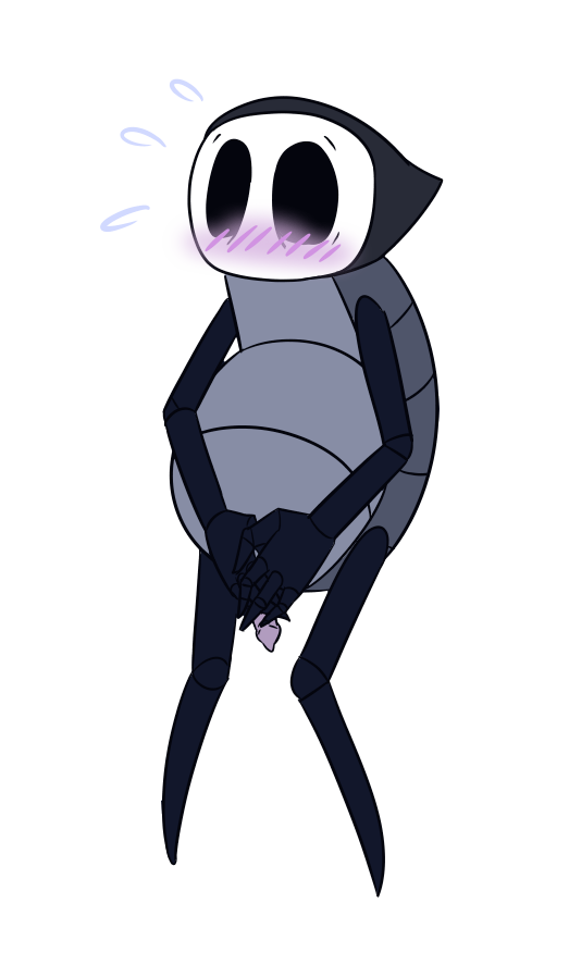alpha_channel anthro arthropod blush cover hide_(disambiguation) hollow_knight insect male mewnna_caythin penis quirrel simple_background sweat transparent_background