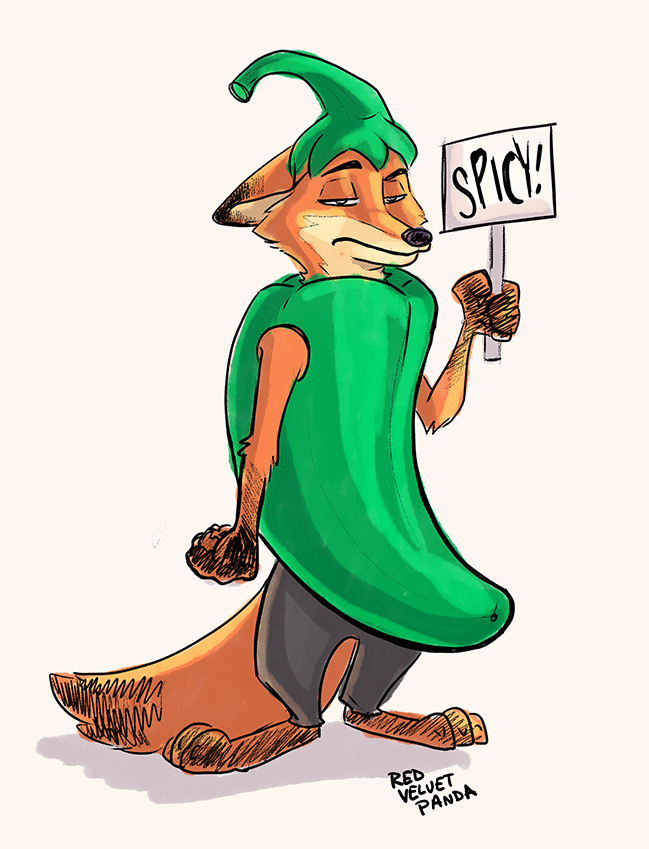 2017 anthro canine clothed clothing disney fox fur male mammal nick_wilde reaction_image red-velvet-panda solo zootopia