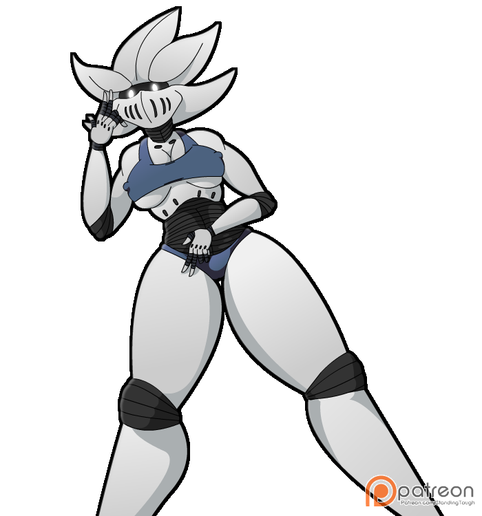 2017 alpha_channel big_breasts breasts clothed clothing digital_media_(artwork) female glitch_(starbound) humanoid looking_at_viewer low-angle_view machine navel nipples not-furry not_furry panties patreon robot simple_background solo standing standing_tough starbound thick_thighs transparent_background under_boob underwear video_games wide_hips