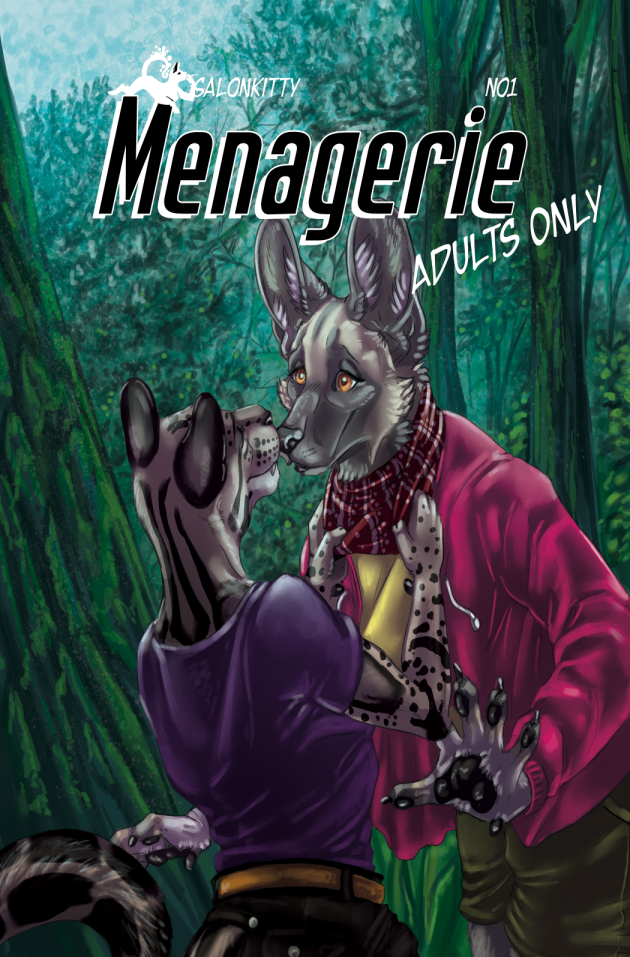 african_wild_dog anthro canine clouded_leopard comic feline female forest kya mammal menagerie_issue_01 redcoatcat salonkitty sanda tree