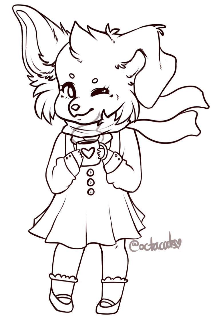anthro bisexual canine chibi christmas cute doodles female free_drawing furaffinity holidays invalid_tag lolita_(fashion) male mammal octacats sketch slim sweater_weather winter