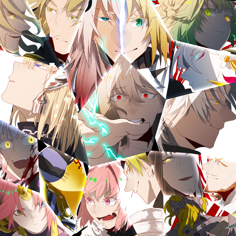6+girls achilles_(fate) amakusa_shirou_(fate) astolfo_(fate) atalanta_(fate) avicebron_(fate) beard blonde_hair blood blood_on_face braid brown_hair car chiron_(fate) commentary_request dark_skin eyebrows_visible_through_hair facial_hair fate/apocrypha fate_(series) frankenstein's_monster_(fate) fur_trim green_eyes green_hair ground_vehicle headpiece heterochromia holding holding_weapon horn jack_the_ripper_(fate/apocrypha) jeanne_d'arc_(fate) jeanne_d'arc_(fate)_(all) karna_(fate) long_hair looking_at_viewer macha@meshi mask mordred_(fate) mordred_(fate)_(all) motor_vehicle multicolored_hair multiple_boys multiple_girls otoko_no_ko pink_eyes pink_hair purple_eyes red_eyes semiramis_(fate) shirtless short_hair sieg_(fate/apocrypha) siegfried_(fate) silver_hair single_braid spartacus_(fate) two-tone_hair vlad_iii_(fate/apocrypha) weapon william_shakespeare_(fate) yellow_eyes