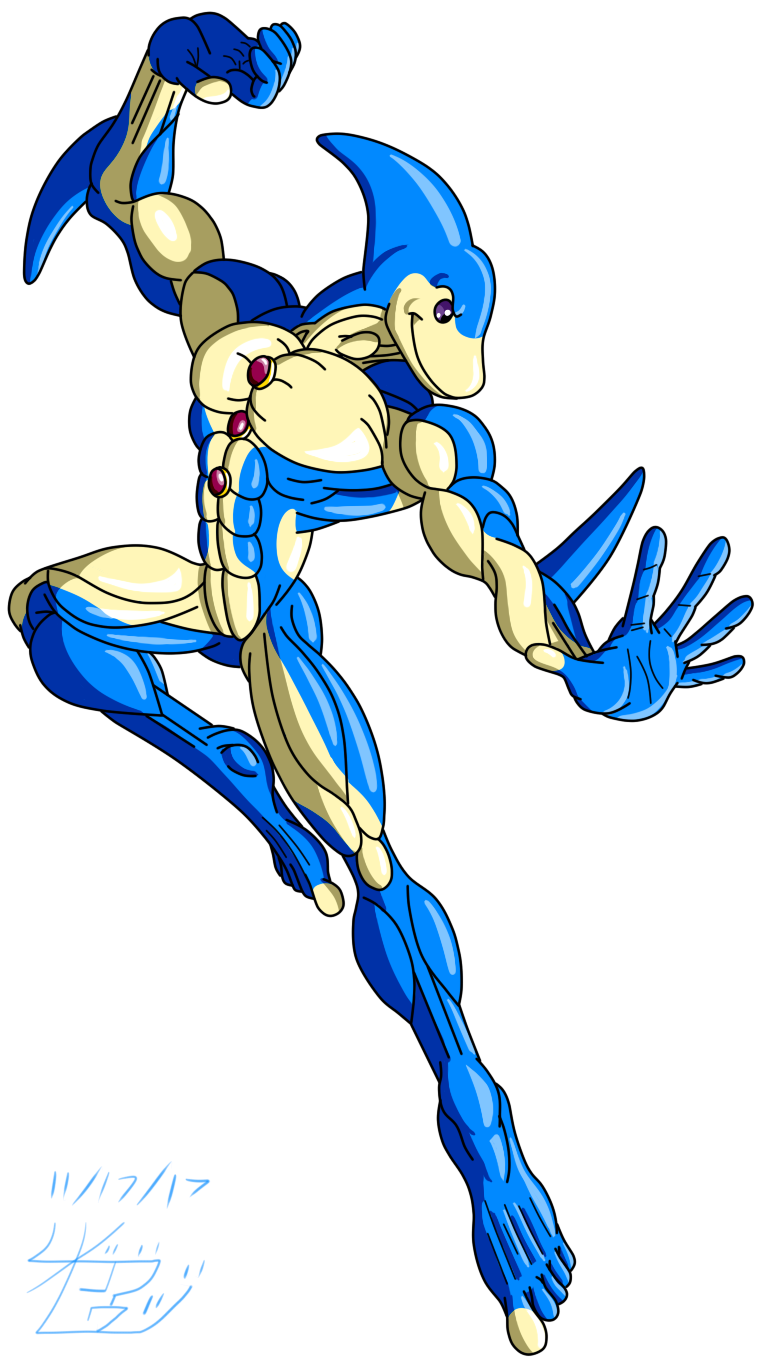 5_toes abs alien anthro barefooted cetacean dolphin male mammal marine muscular neo-spacian_aqua_dolphin nude pecs pose toes yugioh_gx zgrooz
