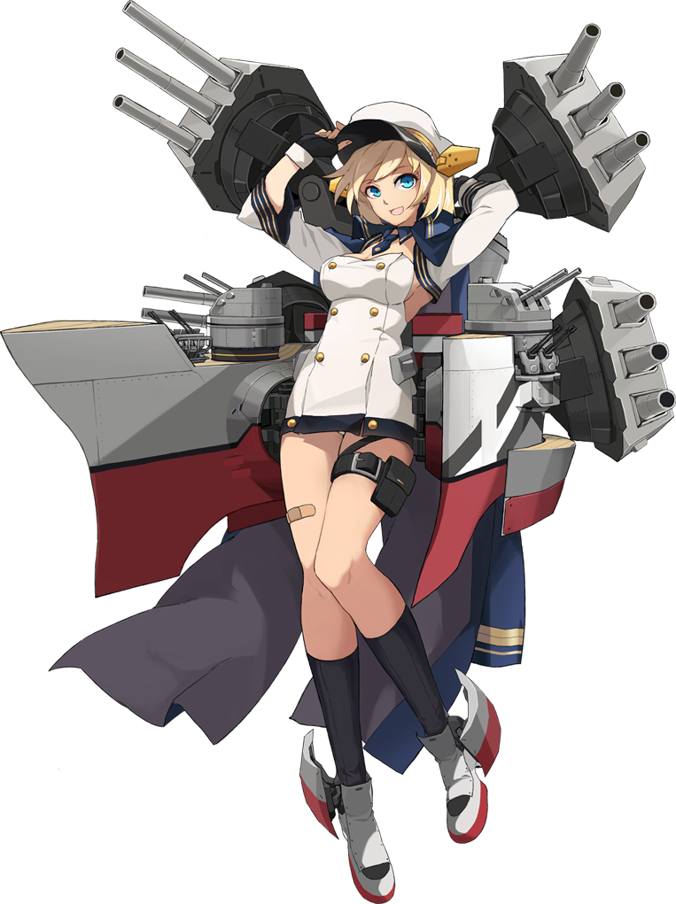 :d arm_behind_head azur_lane bandaid bandaid_on_leg bangs belt belt_buckle black_belt black_gloves black_legwear blonde_hair blue_coat blue_eyes blue_neckwear breasts buckle buttons california_(azur_lane) cleavage coat detached_collar dress eyebrows fingerless_gloves fingernails floating_hair full_body gloves grey_footwear jacket_on_shoulders knees_together_feet_apart long_sleeves looking_away looking_to_the_side machinery medium_breasts microdress necktie no_bra official_art open_clothes open_coat open_mouth panties pantyshot pantyshot_(standing) pouch short_dress short_hair short_necktie sideboob smile solo standing tachi-e thigh_strap tongue transparent_background turret underwear white_dress white_panties xiao_yeyouxi