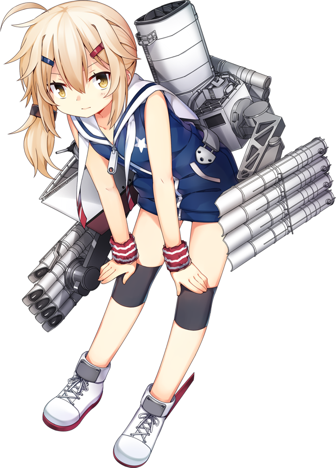ahoge azur_lane bangs bare_shoulders bent_over blonde_hair blue_dress closed_mouth collarbone dot_nose dress eyebrows eyelashes full_body hair_ornament hairclip jiang-ge laces leaning leaning_forward legs_apart long_hair looking_at_viewer machinery maury_(azur_lane) official_art rudder_shoes sailor_collar sailor_dress shoelaces shoes short_dress side_ponytail sidelocks sleeveless sleeveless_dress smile sneakers solo standing star striped tachi-e torpedo transparent_background tsurime turret white_footwear wristband yellow_eyes zipper zipper_pull_tab