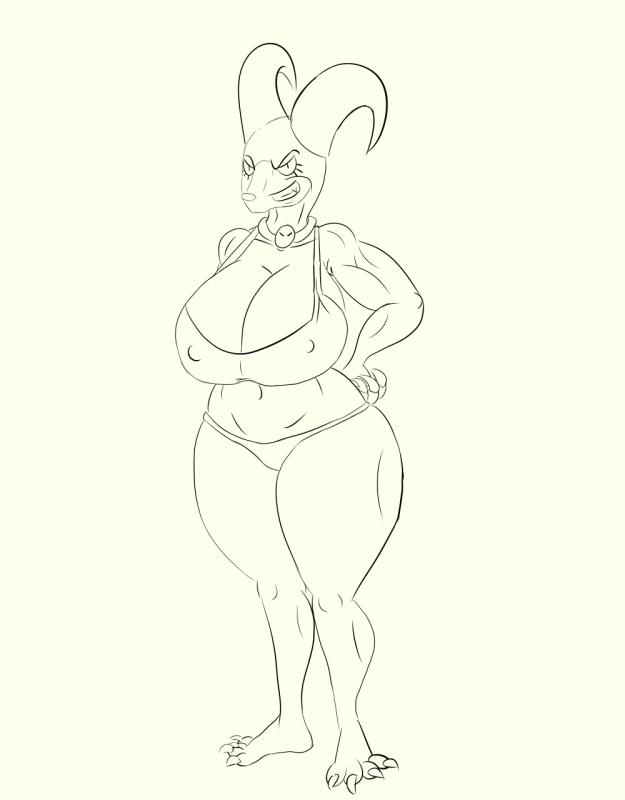 anthro big_breasts bikini breasts canine clothing female horn houndoom huge_breasts invalid_tag jmf32_(artist) mammal muscular muscular_female nintendo pok&eacute;mon pok&eacute;mon_(species) solo swimsuit thick_thighs video_games wide_hips