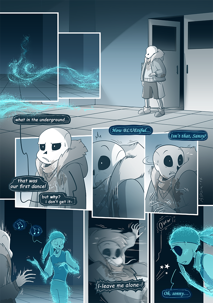 2017 allesiathehedge animated_skeleton bone clothed clothing comic english_text hi_res male not_furry sans_(undertale) skeleton text undead undertale video_games
