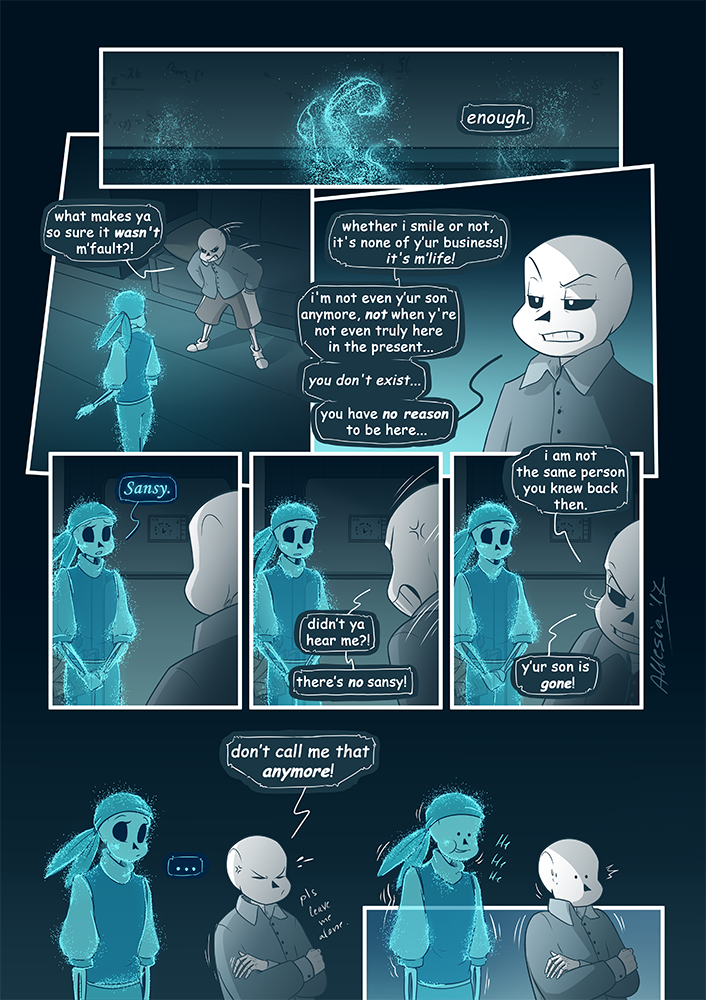 2017 allesiathehedge animated_skeleton bone clothed clothing comic english_text fur hi_res not_furry sans_(undertale) skeleton text undead undertale video_games