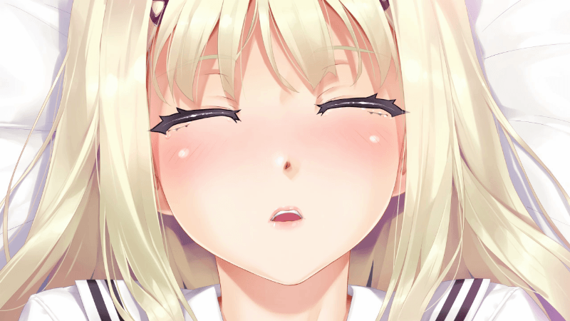 1girl animated bishoujo_mangekyou blonde_hair character_request eyes_closed happoubi_jin tongue
