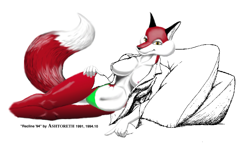 1994 anthro ashtoreth big_breasts breasts canid canine clothed clothing digital_media_(artwork) english_text female fox fur invalid_color looking_at_viewer mammal nipples solo tail text