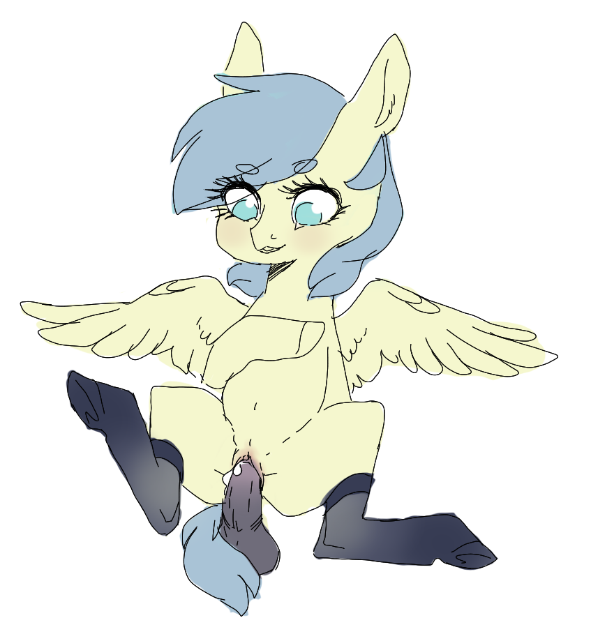 2017 amphoera clothing cum cum_inside equine fan_character female horse legwear mammal my_little_pony pegasus penetration penis pony pussy simple_background smile solo spread_legs spreading thigh_highs vaginal vaginal_penetration venti_via wings