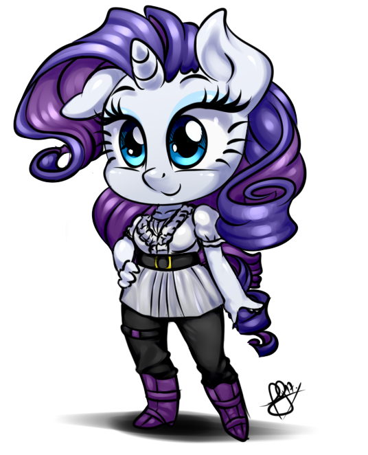 2017 anthro anthrofied blue_eyes chibi clothed clothing equine eyelashes female friendship_is_magic fully_clothed hair hand_on_hip horn long_hair mammal my_little_pony pia-sama purple_hair rarity_(mlp) simple_background smile solo unicorn white_background