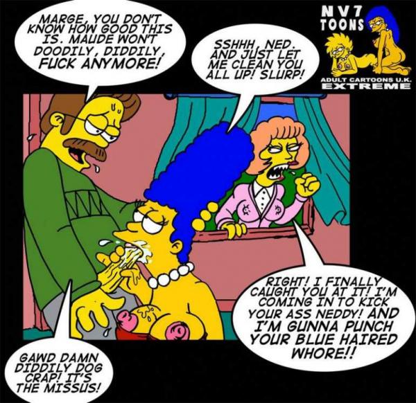 marge_simpson maude_flanders ned_flanders nev the_simpsons