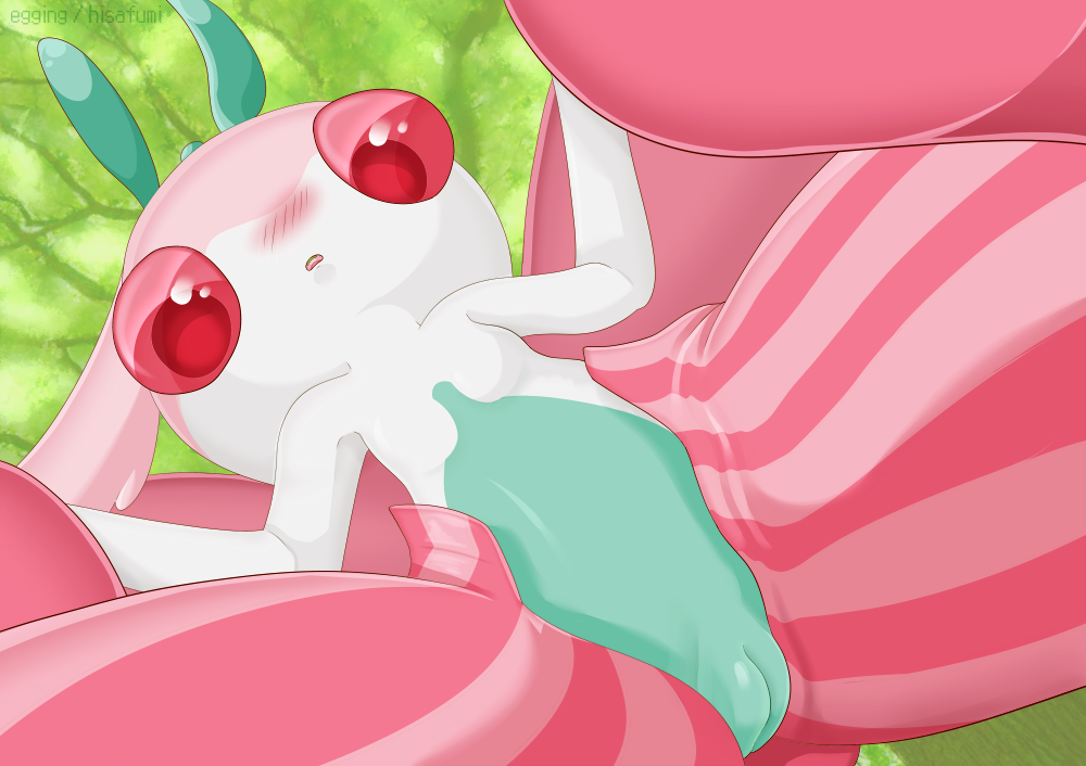 2018 arthropod blush digital_media_(artwork) egging_(artist) female feral insect looking_at_viewer low-angle_view lurantis nintendo open_mouth pok&eacute;mon pok&eacute;mon_(species) pussy red_eyes simple_background solo video_games