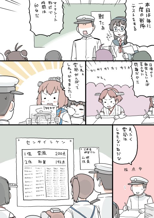 6+girls ahoge black_hair brown_hair check_commentary closed_eyes comic commentary_request detached_sleeves double_bun drawing epaulettes faceless faceless_male hair_bun hairband hat headgear hiei_(kantai_collection) holding holding_pencil japanese_clothes kaga_(kantai_collection) kantai_collection kirishima_(kantai_collection) kongou_(kantai_collection) long_hair military military_hat military_uniform mo_(kireinamo) multiple_girls naka_(kantai_collection) nontraditional_miko nose_bubble ooyodo_(kantai_collection) open_mouth peaked_cap pencil short_hair side_ponytail sidelocks speech_bubble sweatdrop tenryuu_(kantai_collection) tokitsukaze_(kantai_collection) translated uniform wide_sleeves yukikaze_(kantai_collection)